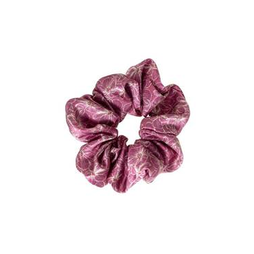  ALMANIA Scrunchie Jedwabna gumka do włosów Różowe Kwiaty